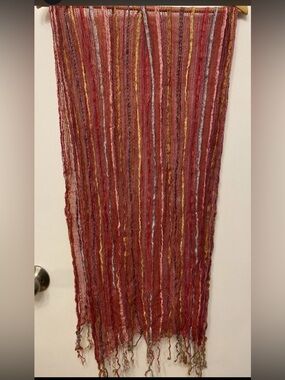 Striped Multicoloured Lightweight Women's Scarf